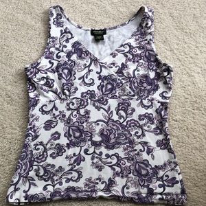 EDDIE BAUER-Lavender, Purple & White Top